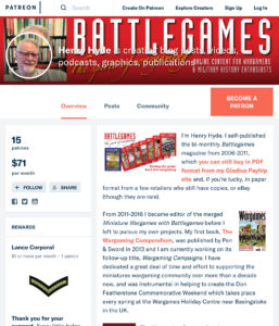 Battlegames Patreon page now live