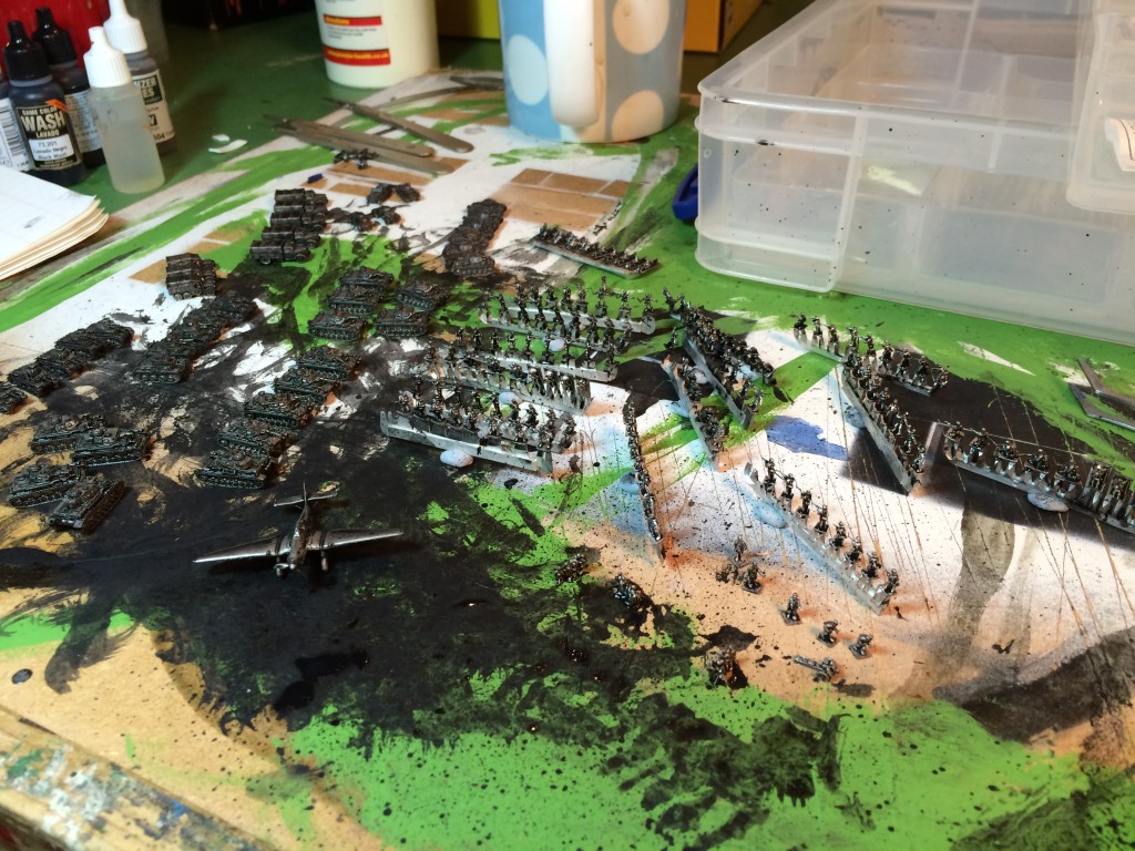 GHQ micro-armour on the painting table