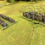 More pretty Prussian cavalry – dragoons and uhlans – 10mm miniatures from Pendraken, painted by Fernando Enterprises. Photo Henry Hyde 2015.