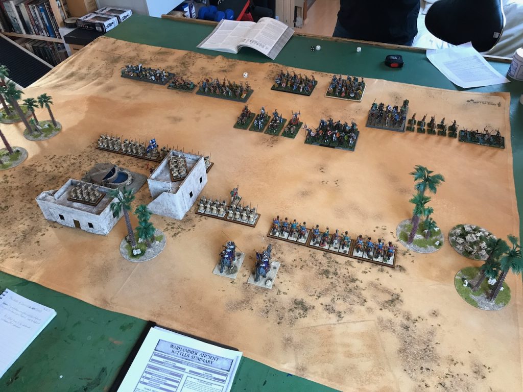 Opening moves, ith the Tartanos hordes rushing forwards.